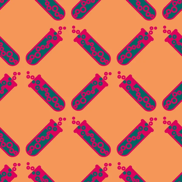 Kimya test tüpleri parlak arka plan üzerinde. Seamless modeli.