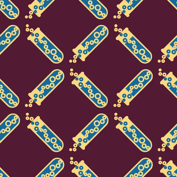 Kimya test tüpleri parlak arka plan üzerinde. Seamless modeli.