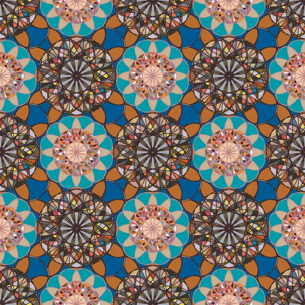 Абстрактный Красочный Калейдоскопический Мозаичный Фон Мандала — стоковый вектор