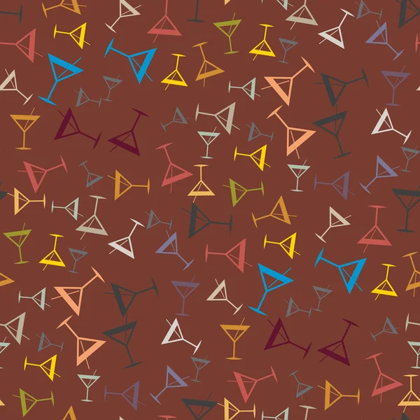 Tropik kokteyller desen, renkli kesintisiz vektör çizim