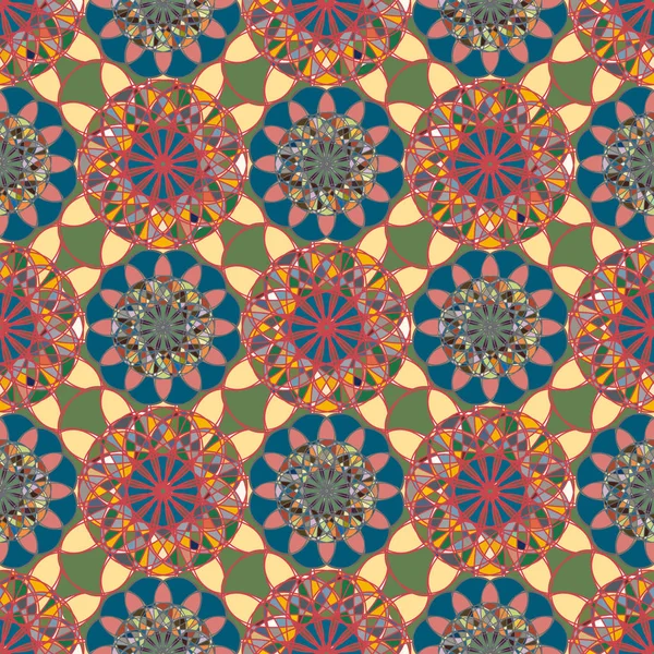 Streszczenie Tło Mandali Kolorowe Mozaiki Kalejdoskopie — Wektor stockowy