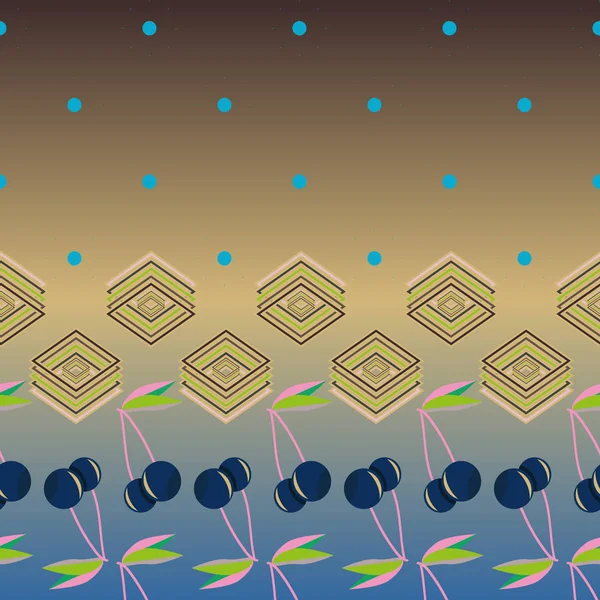 Şirin kiraz seamless modeli. Vektör çizim.