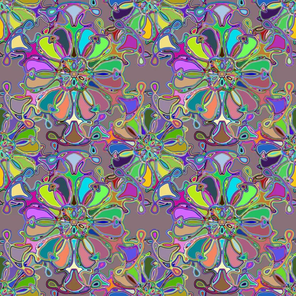 Caleidoscopio Abstracto Patrón Inconsútil Colorido Para Fondo — Vector de stock