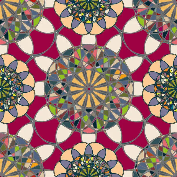 Абстрактный Цветочный Геометрический Бесшовный Рисунок Фона — стоковый вектор