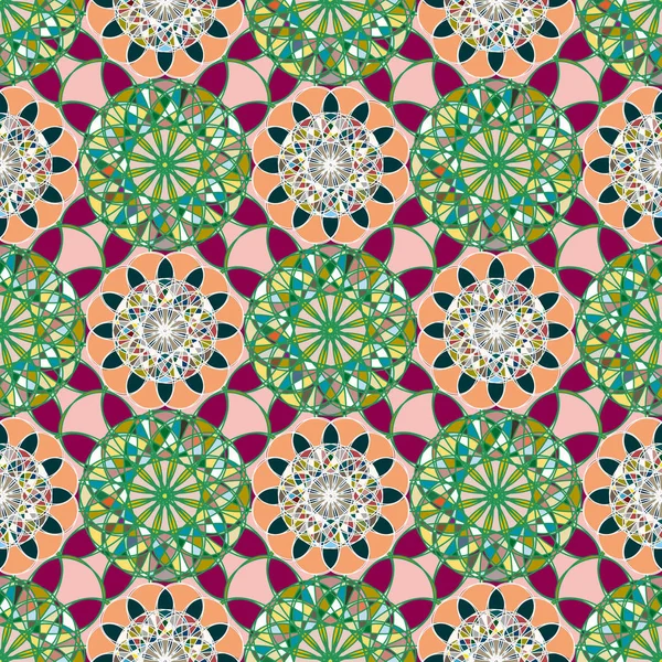 Abstrato Colorido Caleidoscópico Mosaico Mandala Fundo — Vetor de Stock