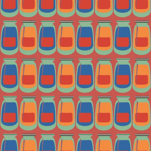 Kavanoz ile rustik ev konserve yeni dikişsiz desen arka planı için.