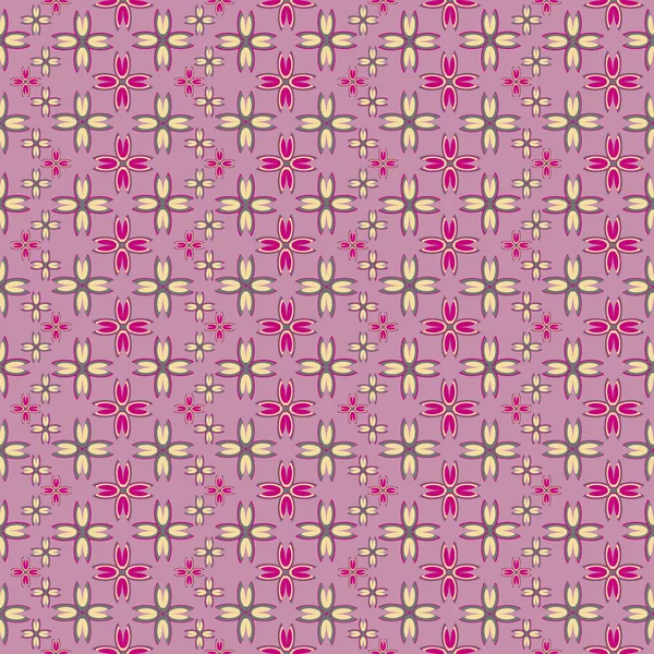 Motif Géométrique Multicolore Sans Couture Avec Des Fleurs Illustration Vectorielle — Image vectorielle