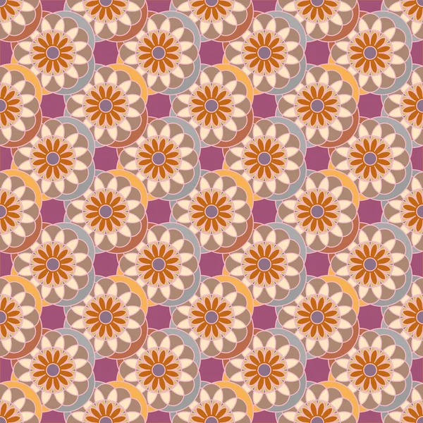 Abstrakte Geometrische Nahtlose Muster Mit Blumen Als Hintergrund — Stockvektor