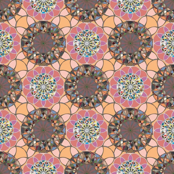 Abstrato Colorido Caleidoscópico Mosaico Mandala Fundo — Vetor de Stock