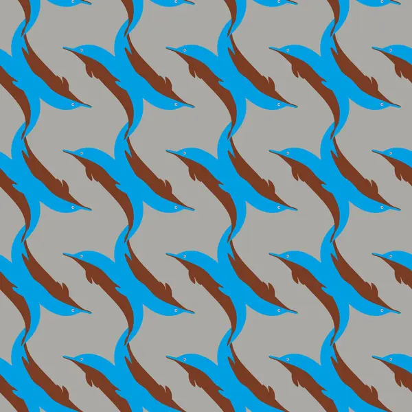 Dekoratif renkli seamless modeli sevimli yunuslar ile