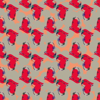 Soyut kalp doodle arka plan için seamless modeli. 