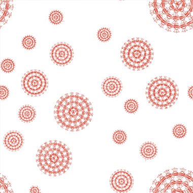 Basit renkli soyut mandala. Basit şekiller oluşan parlak dairesel süsleme. 