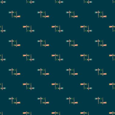 Dekoratif renkli seamless modeli ile şirin yusufçuk