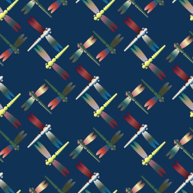 Dekoratif renkli seamless modeli ile şirin yusufçuk