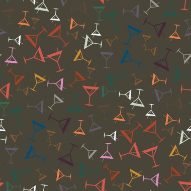 Tropik kokteyller desen, renkli kesintisiz vektör çizim