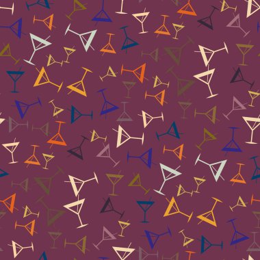 Tropik kokteyller desen, renkli kesintisiz vektör çizim