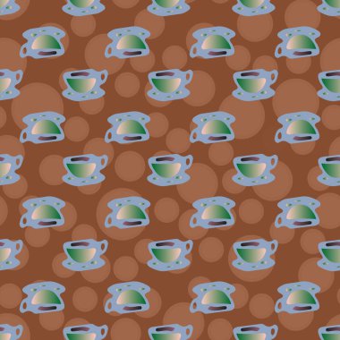 Bardak kahve veya çay arka plan seamless modeli üzerinde noktalı.