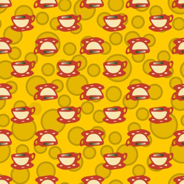 Bardak kahve veya çay arka plan seamless modeli üzerinde noktalı.