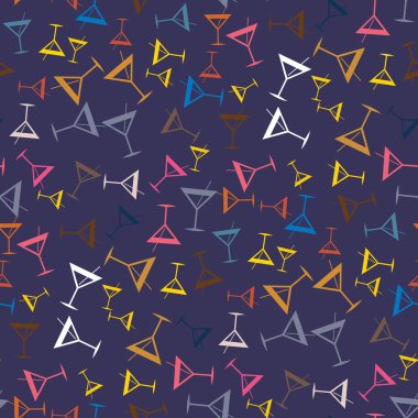 Tropik kokteyller desen, renkli kesintisiz vektör çizim