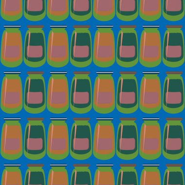 Kavanoz ile rustik ev konserve yeni dikişsiz desen arka planı için.