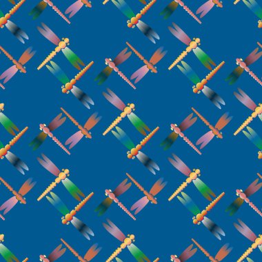 Dekoratif renkli seamless modeli ile şirin yusufçuk