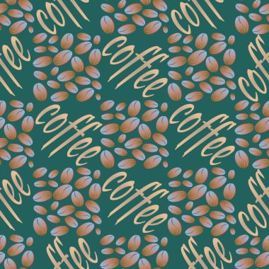 kahve çekirdekleri seamless modeli, vektör arka plan