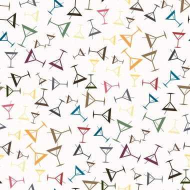 Tropik kokteyller desen, renkli kesintisiz vektör çizim