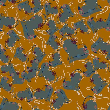 Soyut kalp doodle arka plan için seamless modeli. 