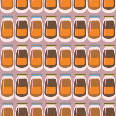 Kavanoz ile rustik ev konserve yeni dikişsiz desen arka planı için.