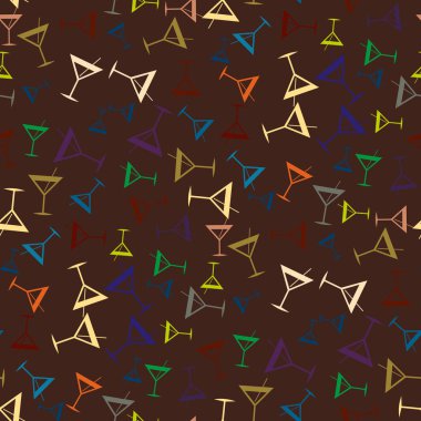 Tropik kokteyller desen, renkli kesintisiz vektör çizim