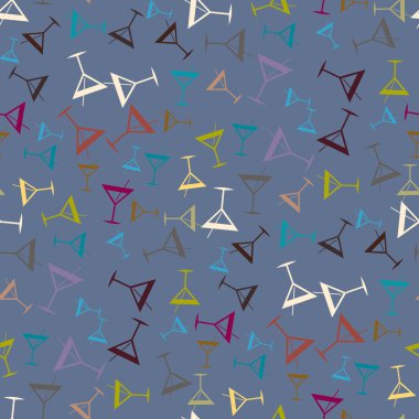 Tropik kokteyller desen, renkli kesintisiz vektör çizim