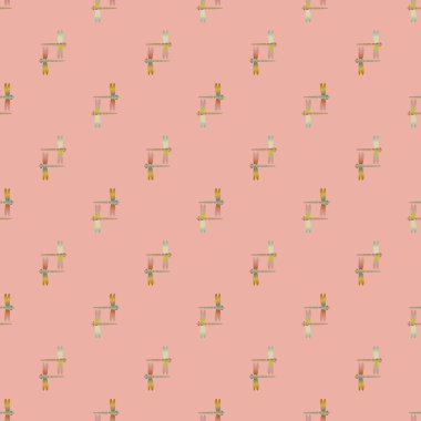 Dekoratif renkli seamless modeli ile şirin yusufçuk