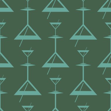 Tropik kokteyller desen, renkli kesintisiz vektör çizim