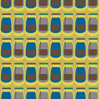 Kavanoz ile rustik ev konserve yeni dikişsiz desen arka planı için.