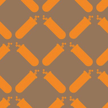 Kimya test tüpleri parlak arka plan üzerinde. Seamless modeli.