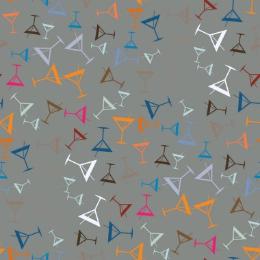 Tropik kokteyller desen, renkli kesintisiz vektör çizim