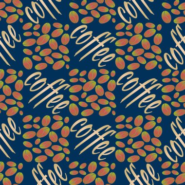 kahve çekirdekleri seamless modeli, vektör arka plan