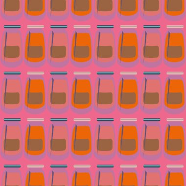 Kavanoz ile rustik ev konserve yeni dikişsiz desen arka planı için.