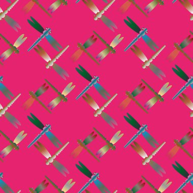 Dekoratif renkli seamless modeli ile şirin yusufçuk