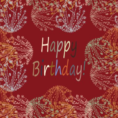 Çiçek desenli harflerle kutlu olsun çok renkli el çekilmiş