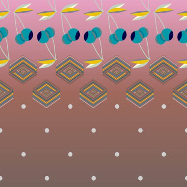 Şirin kiraz seamless modeli. Vektör çizim.