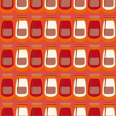 Kavanoz ile rustik ev konserve yeni dikişsiz desen arka planı için.