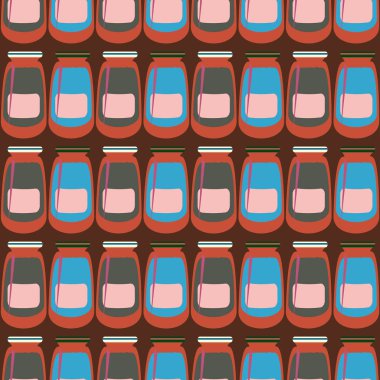 Kavanoz ile rustik ev konserve yeni dikişsiz desen arka planı için.