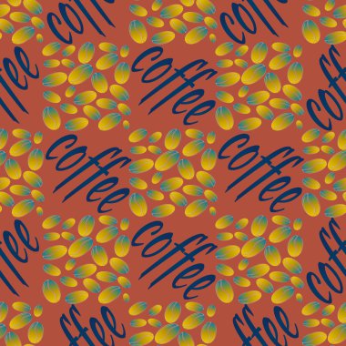 kahve çekirdekleri seamless modeli, vektör arka plan