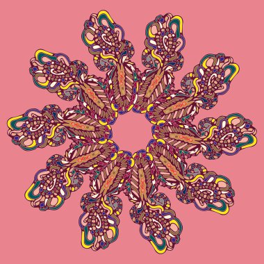 Stil zentangle yeni simetrik mandala doodle ile sanat esin kaynağı oldu. Duvar kağıdı, desen dolgularını, web sayfaları, yüzey dokuları için dekoratif nesne-ebilmek var olmak kullanılmış.