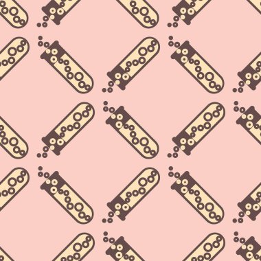 Kimya test tüpleri parlak arka plan üzerinde. Seamless modeli.