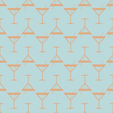Tropik kokteyller desen, renkli kesintisiz vektör çizim