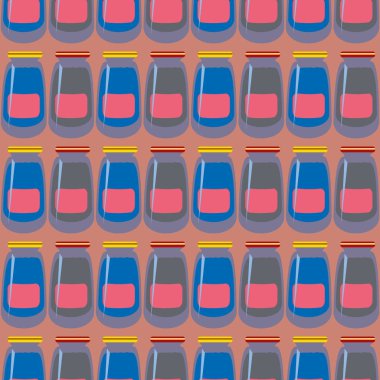 Kavanoz ile rustik ev konserve yeni dikişsiz desen arka planı için.