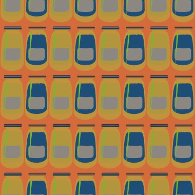 Kavanoz ile rustik ev konserve yeni dikişsiz desen arka planı için.