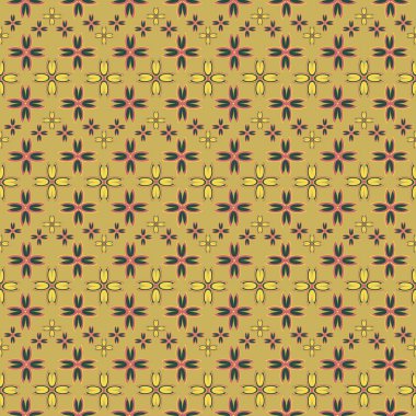 Çiçekler, vektör çizim ile çok renkli geometrik seamless modeli 